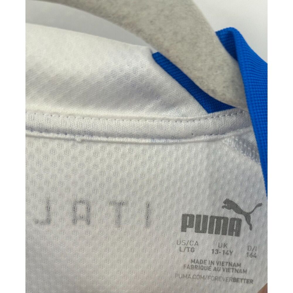 NWT Puma White Italy National Team 2022/23 Away Replica Jersey Size L Boys Kids - Picture 2 of 5